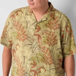 mutual weave Mens Easy-on + Easy-off Short Sleeve Classic Fit Big and Tall Button-Down Shirt