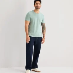 mutual weave Mens Easy-on + Easy-off Crew Neck Short Sleeve Adaptive T-Shirt