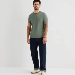 mutual weave Mens Easy-on + Easy-off Crew Neck Short Sleeve Adaptive T-Shirt