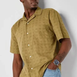 mutual weave Mens Easy-on + Easy-off Short Sleeve Adaptive Camp Shirt