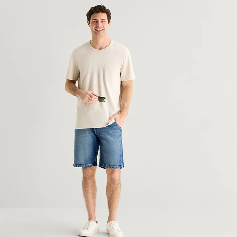 mutual weave Mens 11" 1 Pair Denim Short