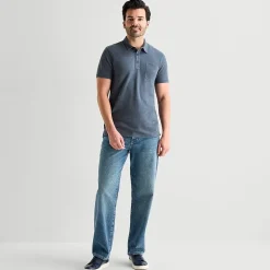 mutual weave Mens Regular Fit Short Sleeve Polo Shirt