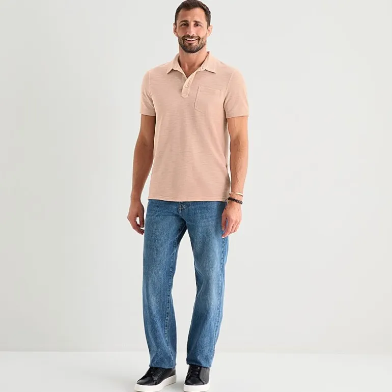 mutual weave Mens Regular Fit Short Sleeve Polo Shirt