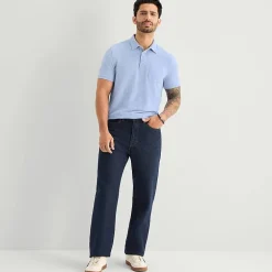 mutual weave Mens Regular Fit Easy-on + Easy-off Adaptive Short Sleeve Polo Shirt
