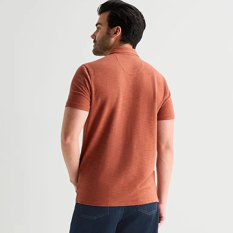 mutual weave Mens Regular Fit Easy-on + Easy-off Adaptive Short Sleeve Polo Shirt