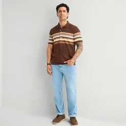 mutual weave Mens Relaxed Fit Short Sleeve Polo Shirt