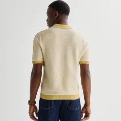 mutual weave Mens Short Sleeve Polo Sweater