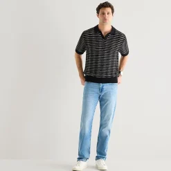 mutual weave Mens Short Sleeve Polo Sweater
