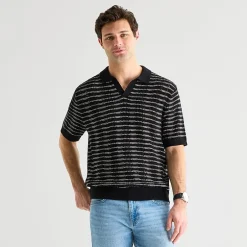 mutual weave Mens Short Sleeve Polo Sweater