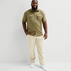 mutual weave Mens Short Sleeve Relaxed Fit Big and Tall Button-Down Shirt