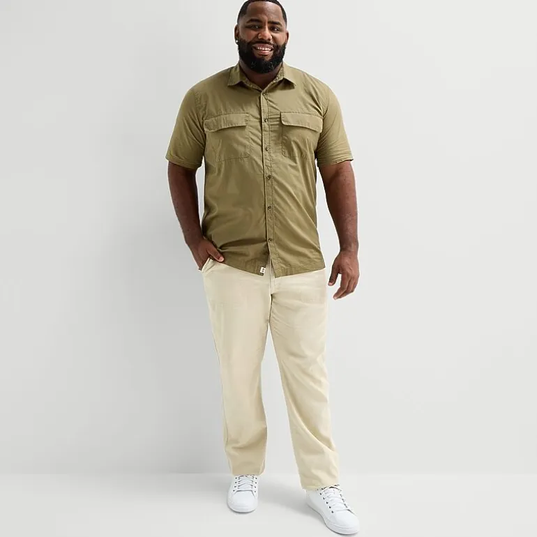 mutual weave Mens Short Sleeve Relaxed Fit Big and Tall Button-Down Shirt