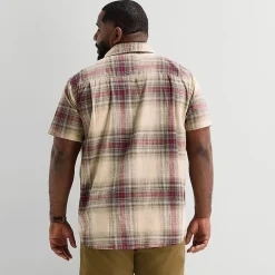 mutual weave Mens Short Sleeve Regular Fit Big and Tall Button-Down Shirt
