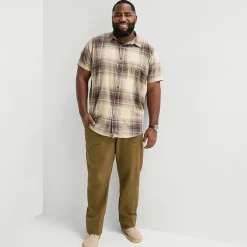 mutual weave Mens Short Sleeve Regular Fit Big and Tall Button-Down Shirt