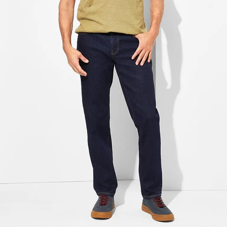mutual weave Mens Stretch Fabric Tapered Leg Athletic Fit Jean