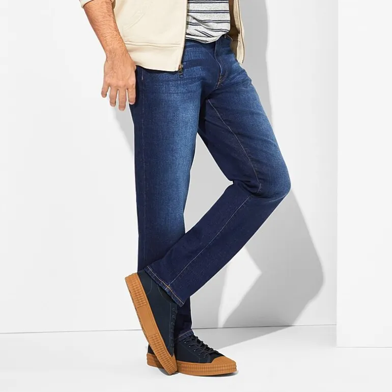 mutual weave Mens Stretch Fabric Tapered Leg Athletic Fit Jean