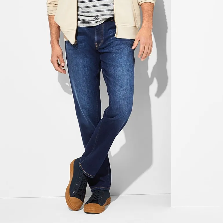mutual weave Mens Stretch Fabric Tapered Leg Athletic Fit Jean