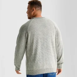 mutual weave Textured Big and Tall Mens Crew Neck Long Sleeve Pullover Sweater