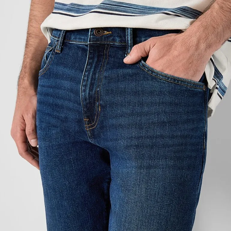 mutual weave Vintage Mens Stretch Fabric Straight Leg Jean