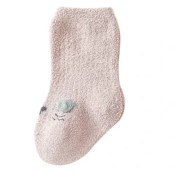 MyKids-USA Baby Cartoon Coral Fleece Mid-Tube Socks