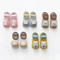 MyKids-USA Baby 3D Cartoon Animal Patched Design Dispensing Non-Slip Lace-Up Socks Shoes