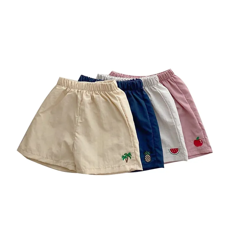 MyKids-USA Baby Fruit Embroidered Summer Beach Comfy Shorts