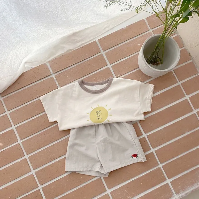 MyKids-USA Baby Fruit Embroidered Summer Beach Comfy Shorts