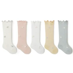 MyKids-USA Baby Girl Floral Embroidered Breathable Knee Socks