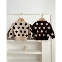 MyKids-USA Children Polka Dot Knitted Cardigan for Spring