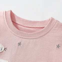 MyKids-USA Pink Tulle Dress for Girls with Dancing Mouse Print, Short Sleeves, Cotton Lining