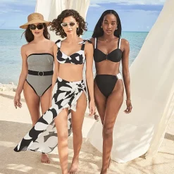 Mynah Womens Adjustable Straps Bandeau Bikini Swimsuit Top