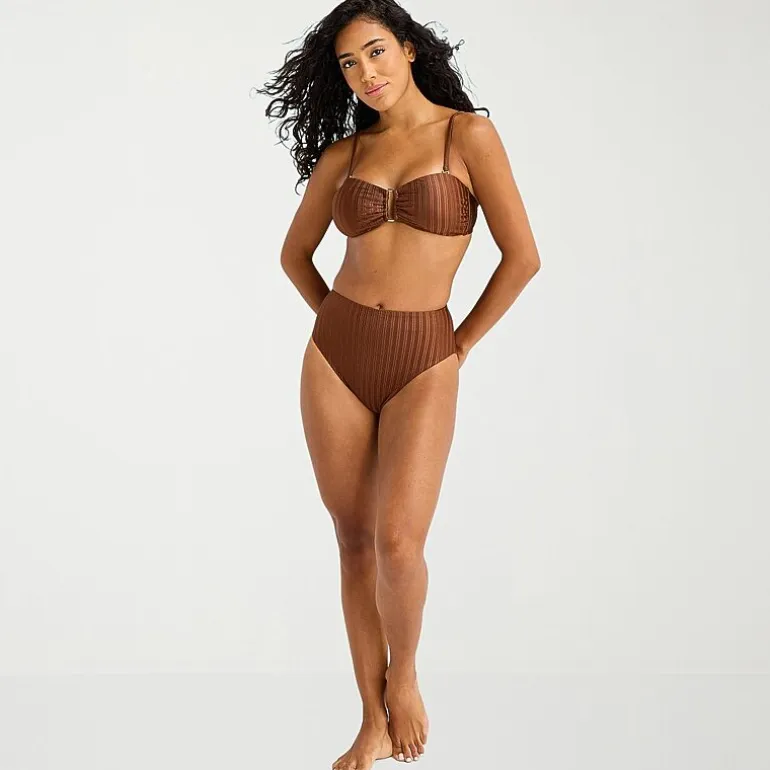 Mynah Womens Adjustable Straps Bandeau Bikini Swimsuit Top