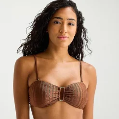 Mynah Womens Adjustable Straps Bandeau Bikini Swimsuit Top