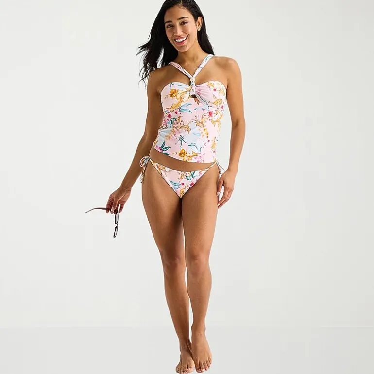 Mynah Womens Lined Floral Tankini Swimsuit Top