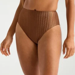 Mynah Womens Lined Moderate Coverage High Waist Bikini Swimsuit Bottom