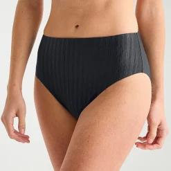 Mynah Womens Lined Moderate Coverage High Waist Bikini Swimsuit Bottom