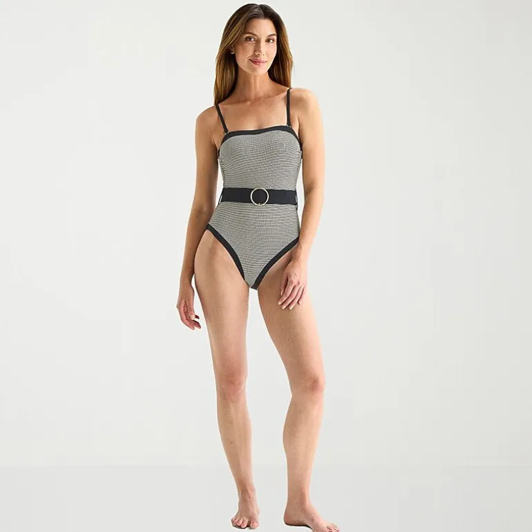 Mynah Womens Textured Cheeky One Piece Swimsuit