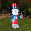 National Tree Co. 48in Airblown Fourth Of July White Bear Porch Sign