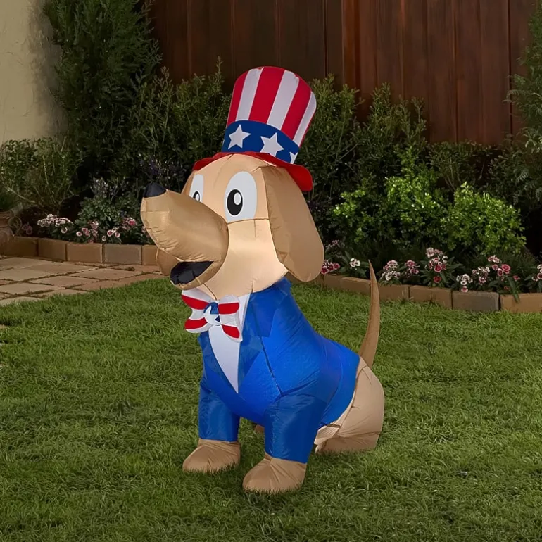 National Tree Co. 60in Airblown Patriotic Pooch Porch Sign