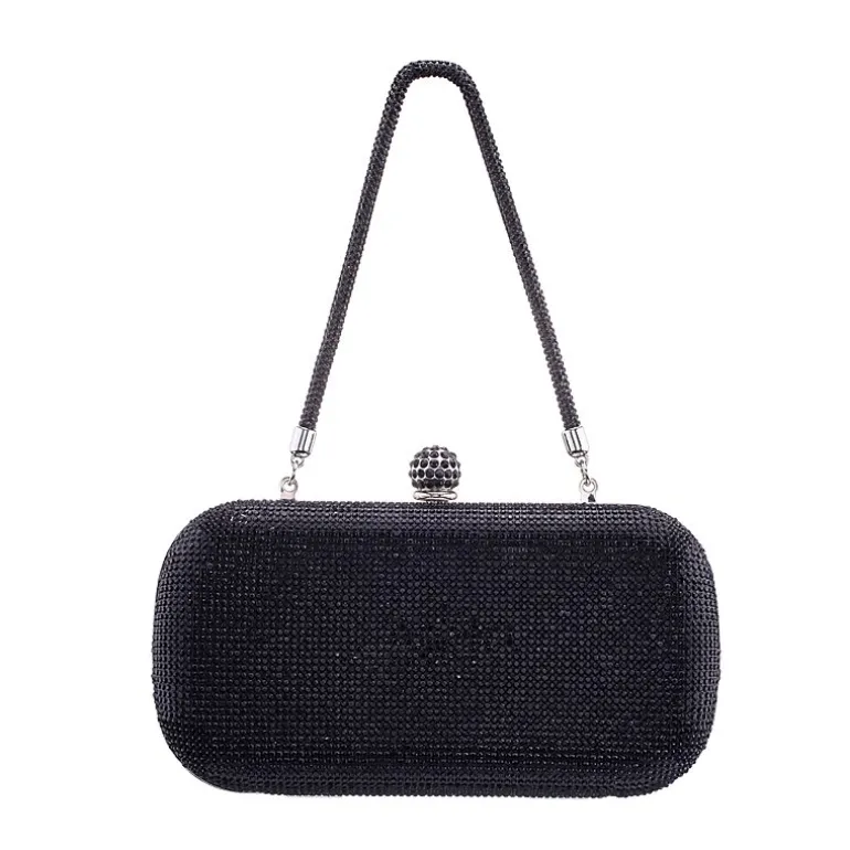 N By Nina Crysal Minaudiere With Crystal Cording Evening Bag