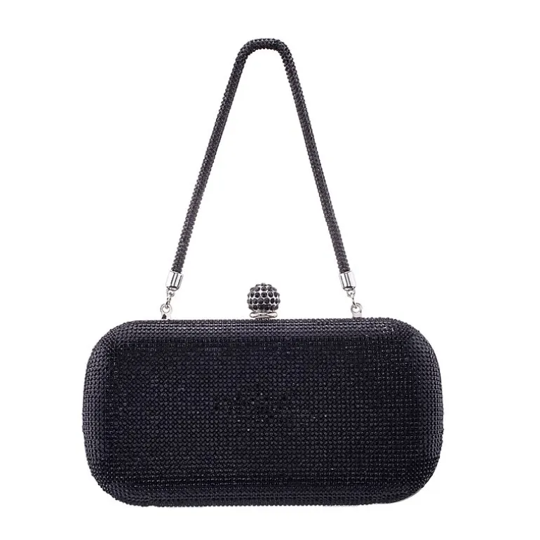 N By Nina Crysal Minaudiere With Crystal Cording Evening Bag