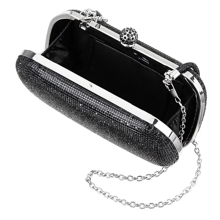 N By Nina Crysal Minaudiere With Crystal Cording Evening Bag