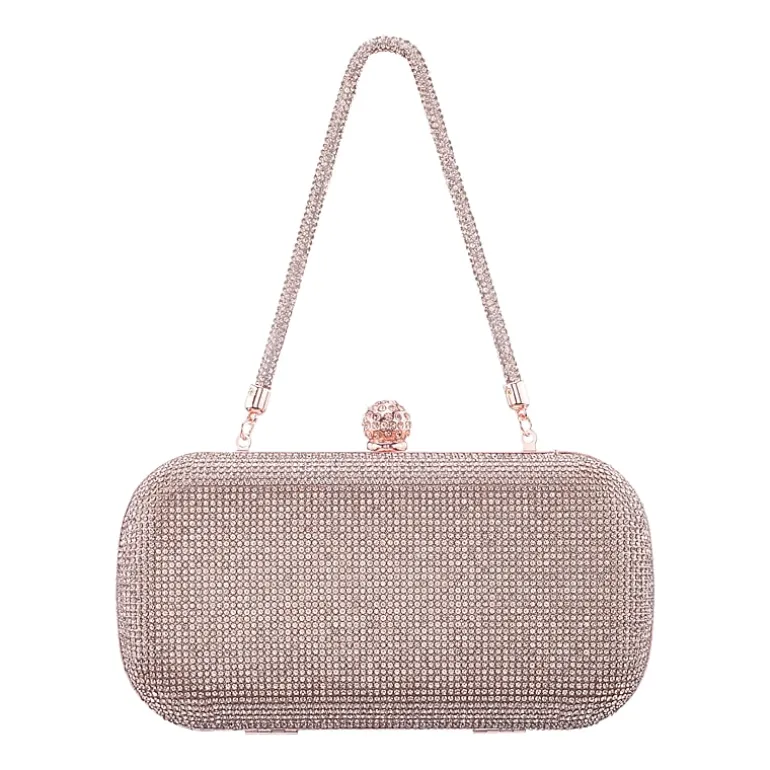 N By Nina Crysal Minaudiere With Crystal Cording Evening Bag