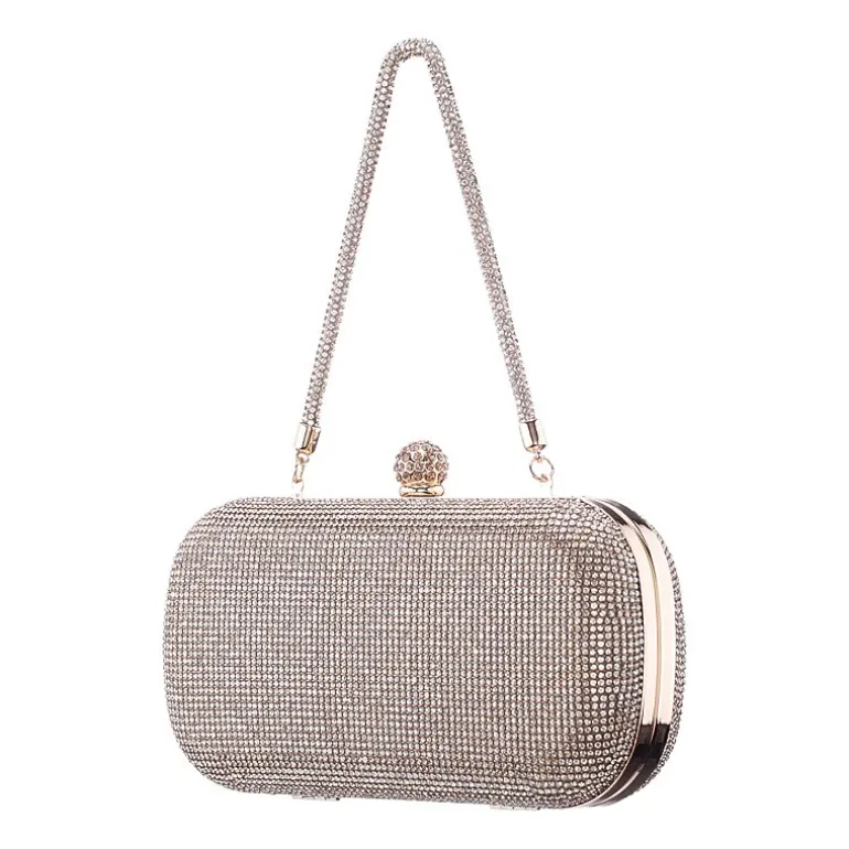 N By Nina Crysal Minaudiere With Crystal Cording Evening Bag