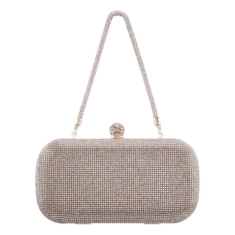 N By Nina Crysal Minaudiere With Crystal Cording Evening Bag