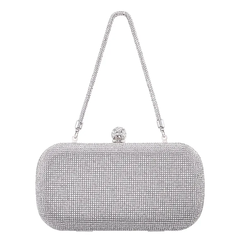 N By Nina Crysal Minaudiere With Crystal Cording Evening Bag