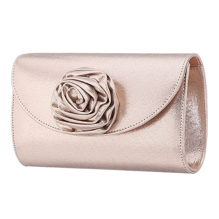 N By Nina Frily Rosette Emebellished Flap Clutch Evening Bag