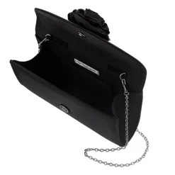 N By Nina Frily Rosette Emebellished Flap Clutch Evening Bag