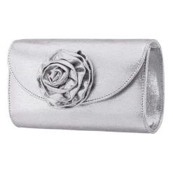 N By Nina Frily Rosette Emebellished Flap Clutch Evening Bag