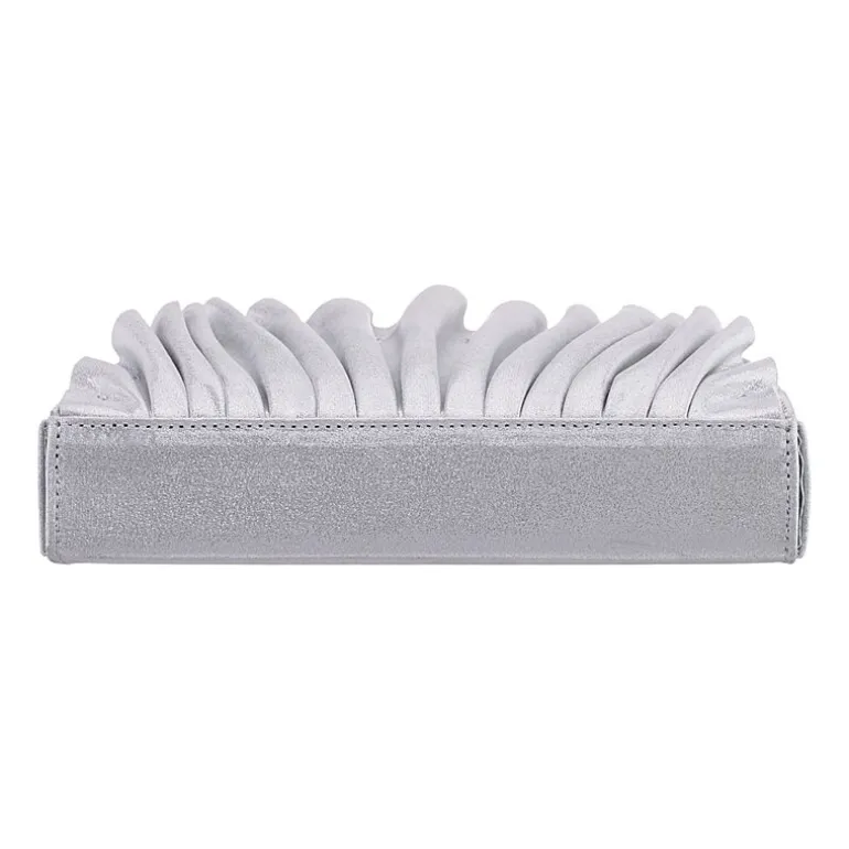 N By Nina Pleated Metallic Half Moon Clutch