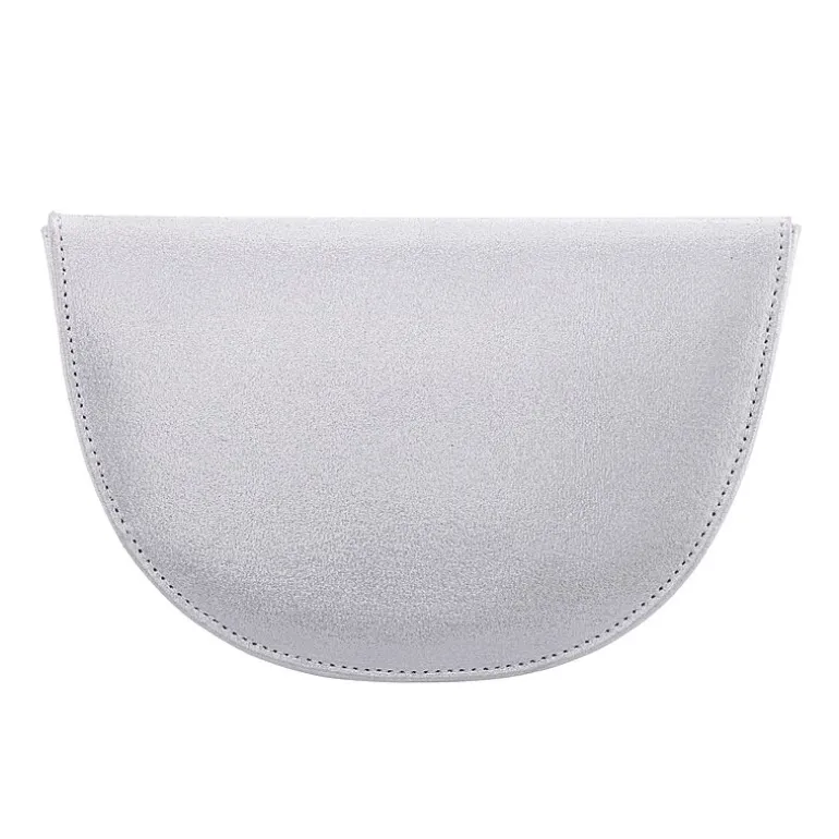 N By Nina Pleated Metallic Half Moon Clutch